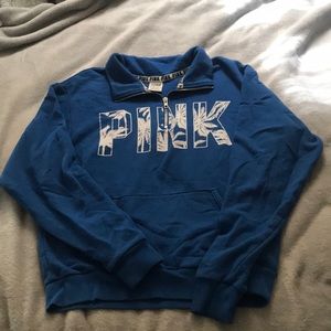 Pink quarter zip sweatshirt